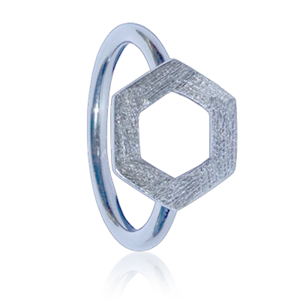 Miss Petu - 6-kantet ring - sølv <br>